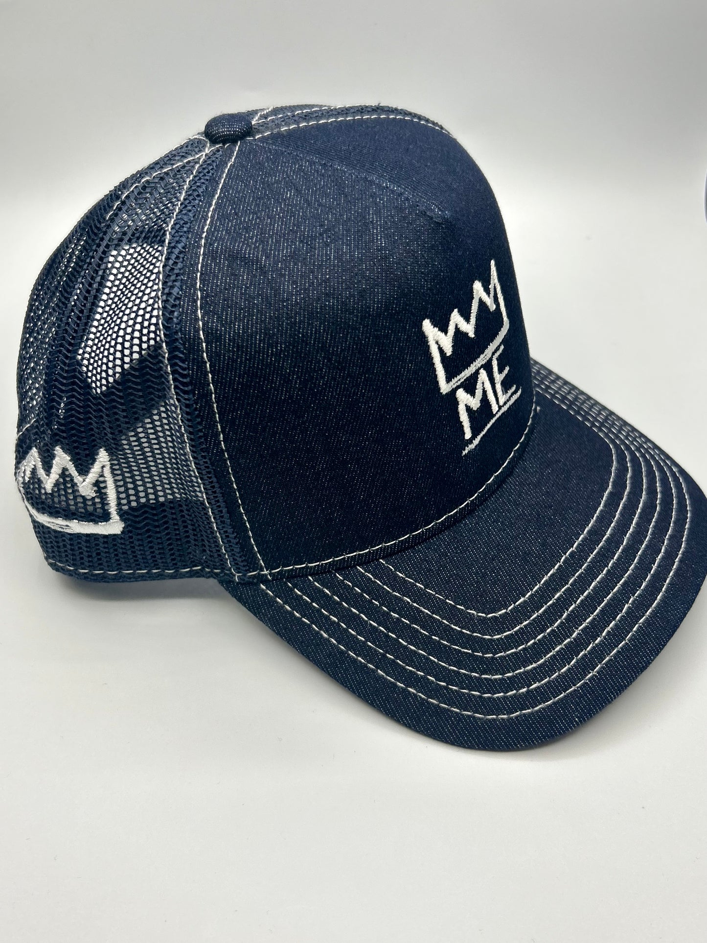 Denim Trucker with White Krown