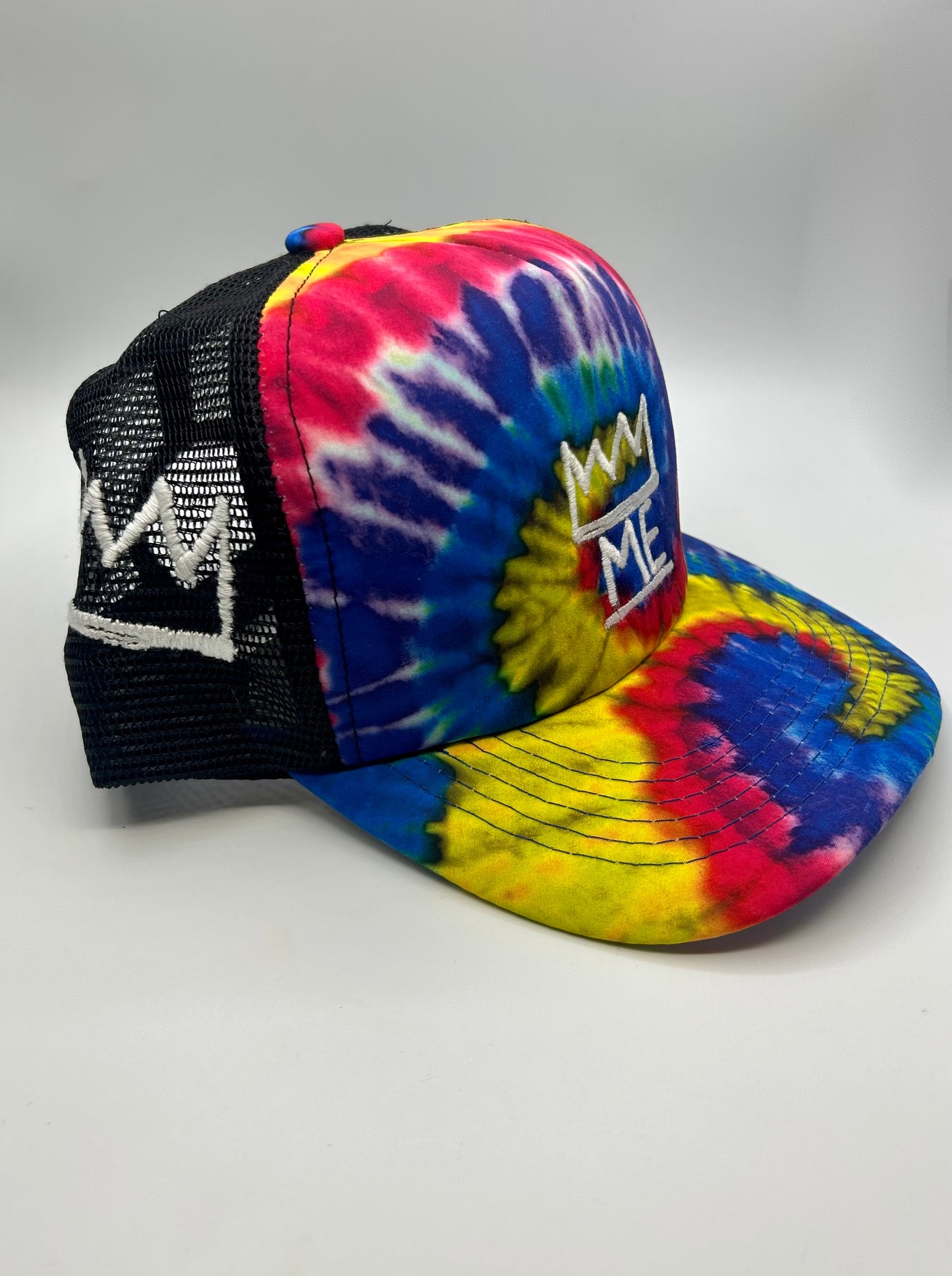 Tie Dye & Black Trucker with White Krown