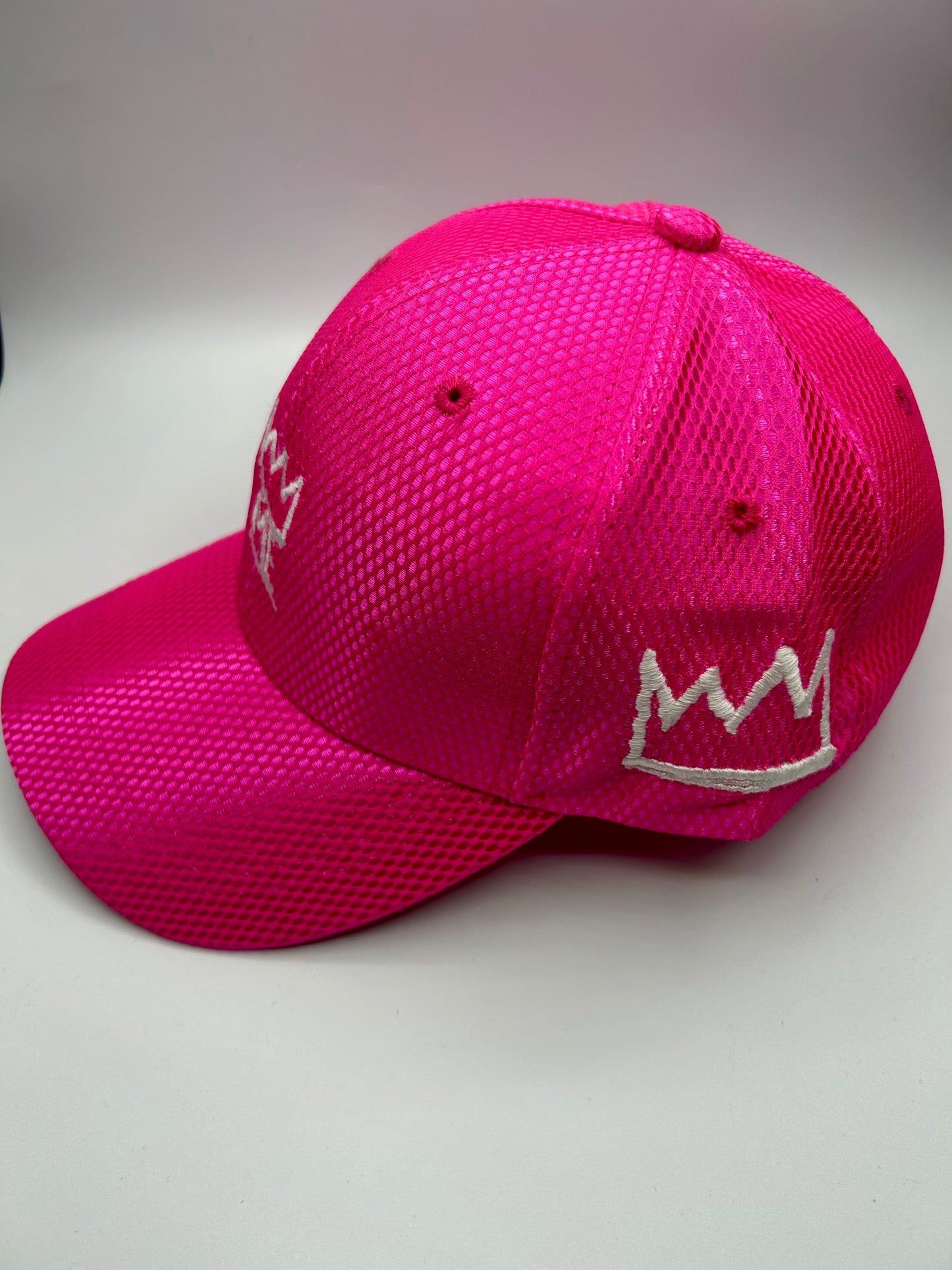 Pink Metallic Dad Hat with White Krown