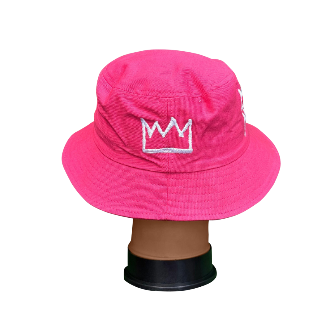 Hot Pink Bucket with White Krown