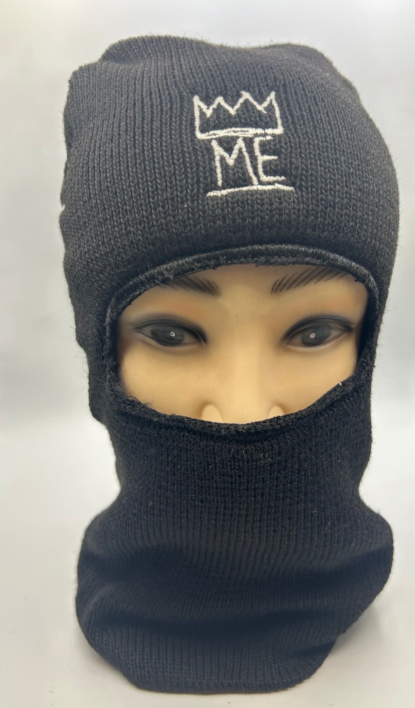Black Shiesty Ski Mask with White Krown