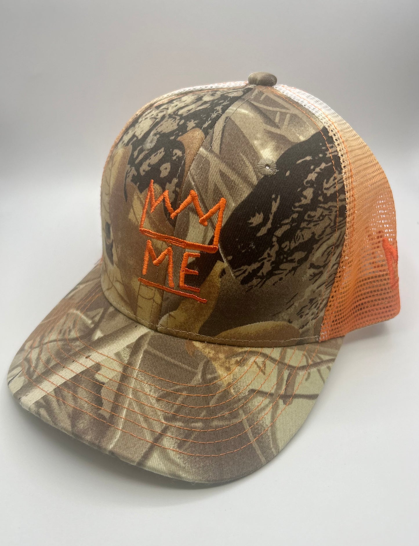 Tan Hunter Camo Trucker with Orange Krown
