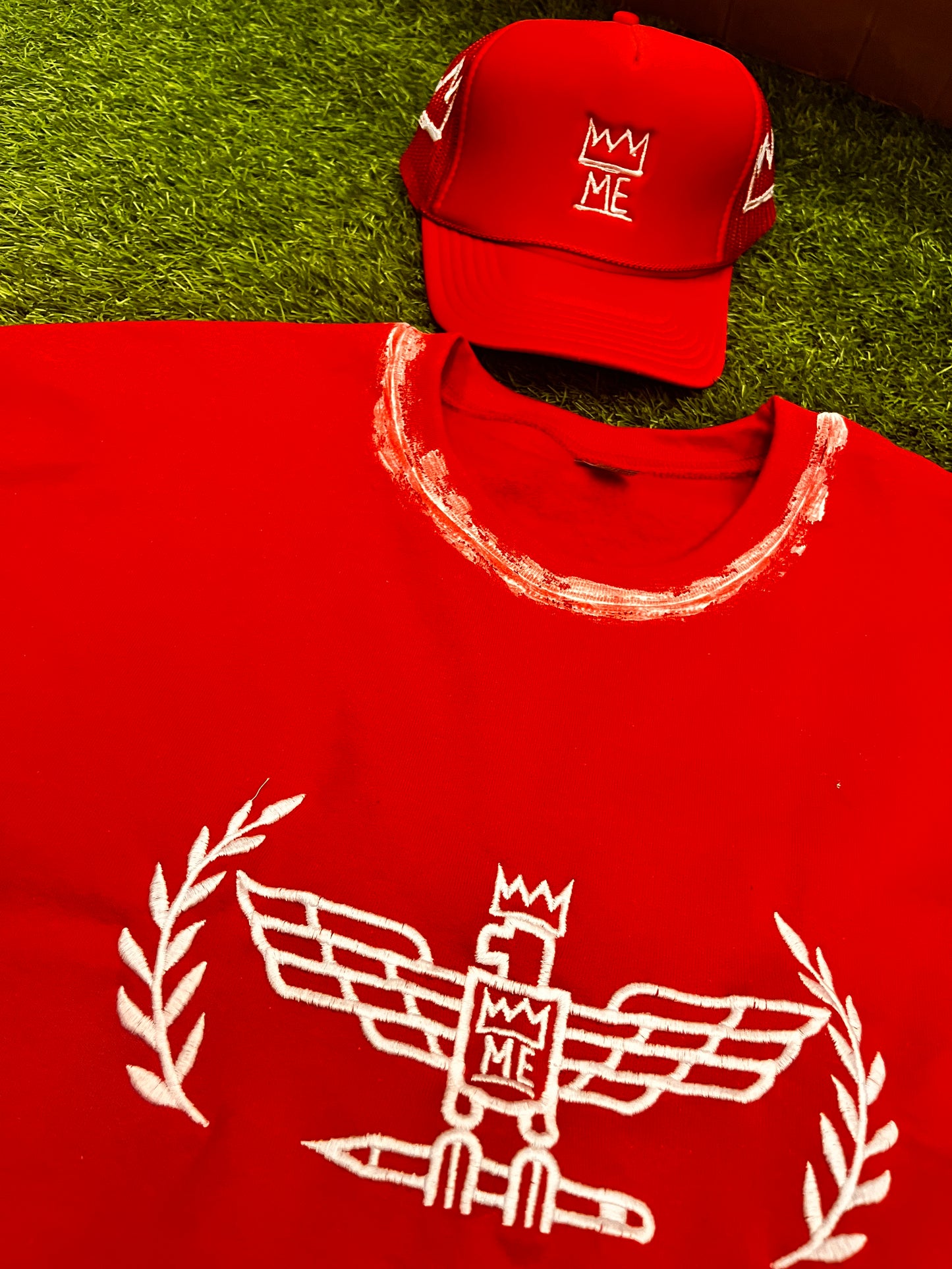 Red Shirt with White Fly Eagle Krown