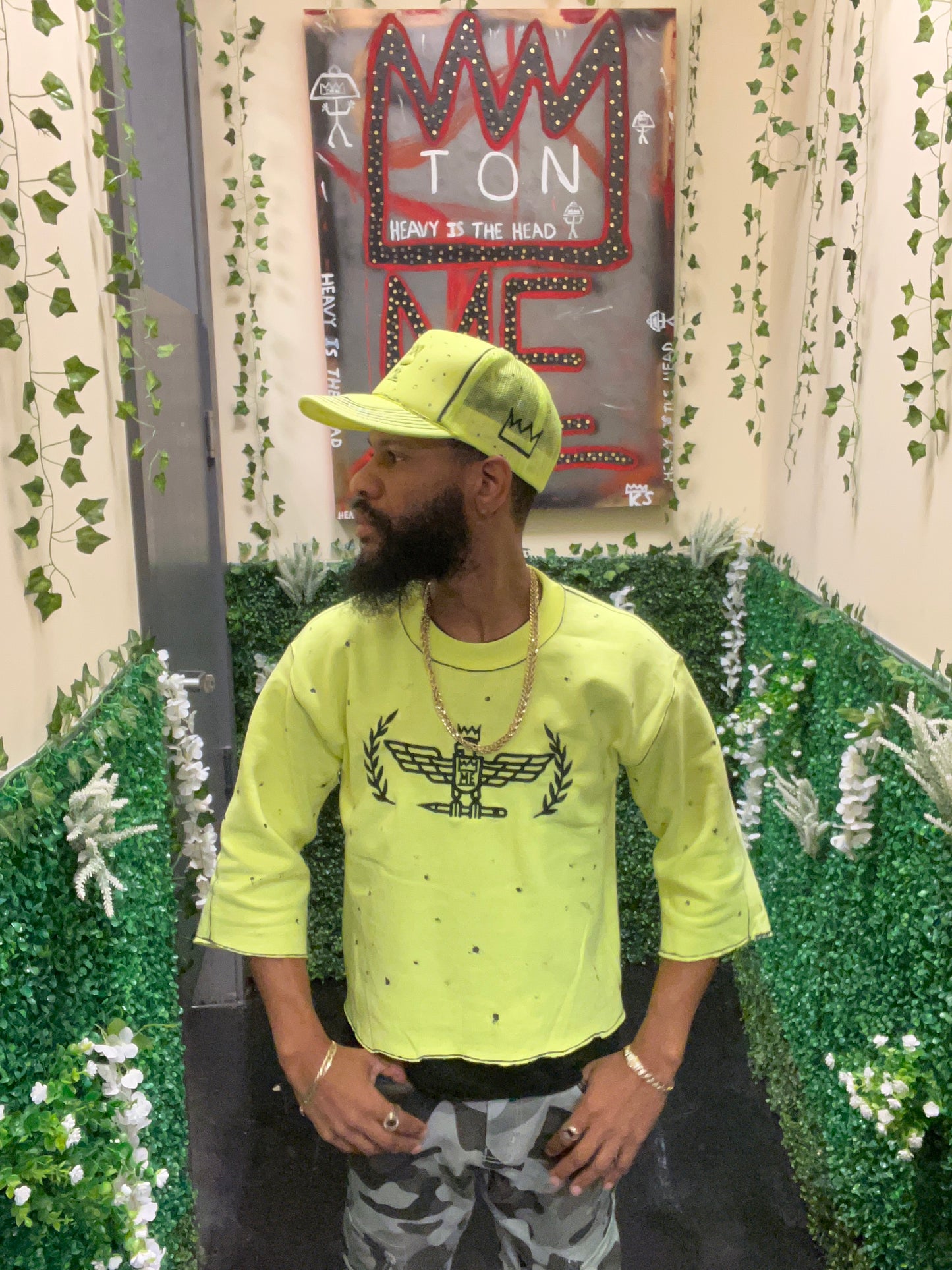 Neon Shirt with Black Fly Eagle Krown