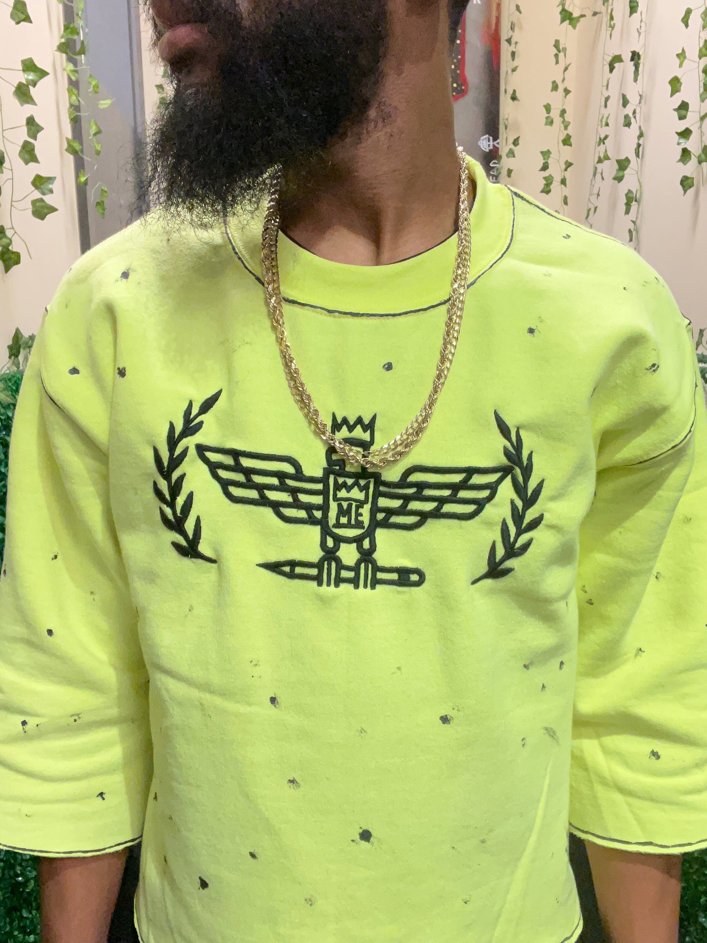 Neon Shirt with Black Fly Eagle Krown