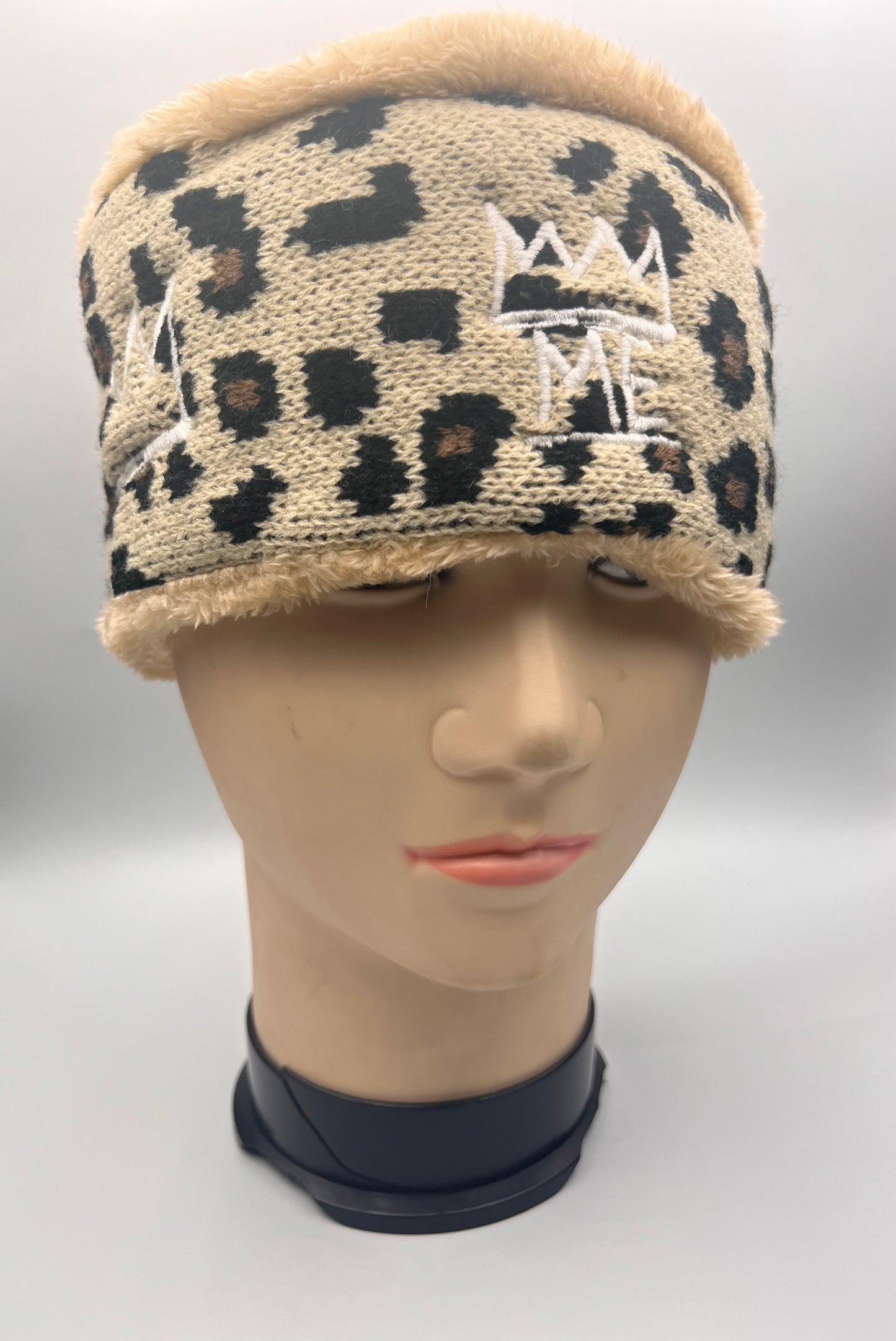 Furry Cheetah Headband with White Krown
