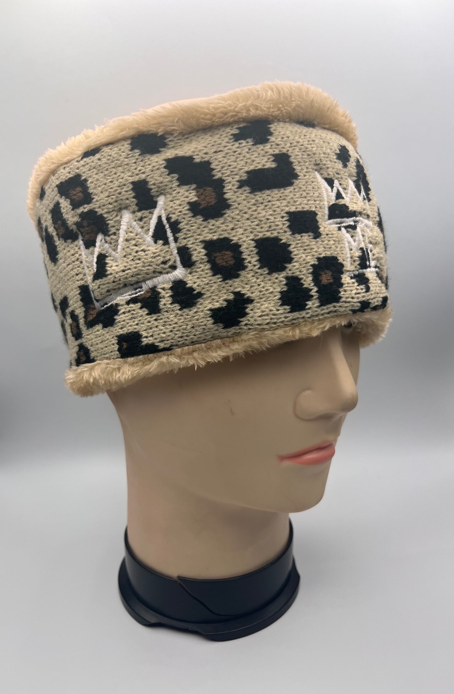 Furry Cheetah Headband with White Krown