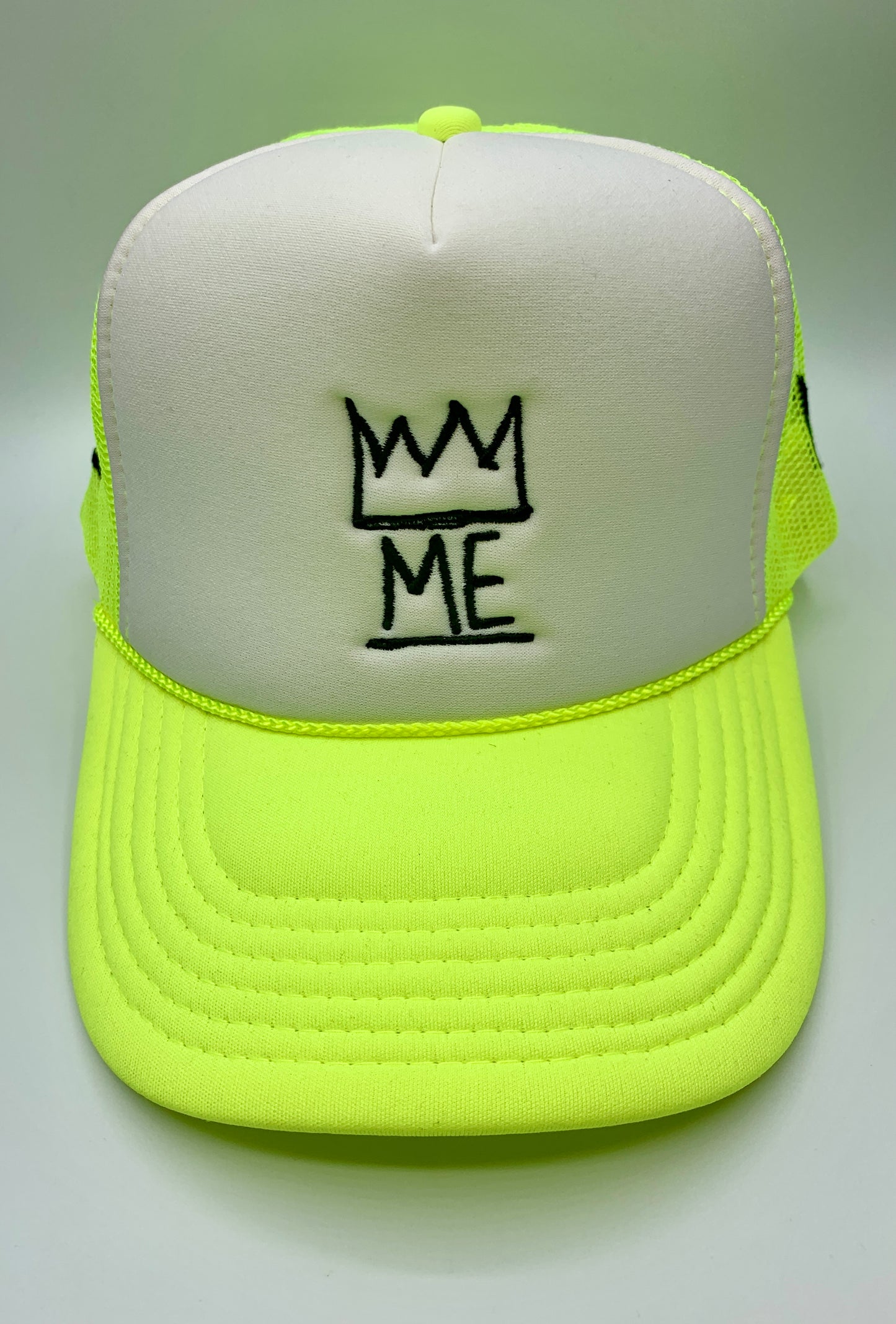 Neon Green & White Trucker with Black Krown