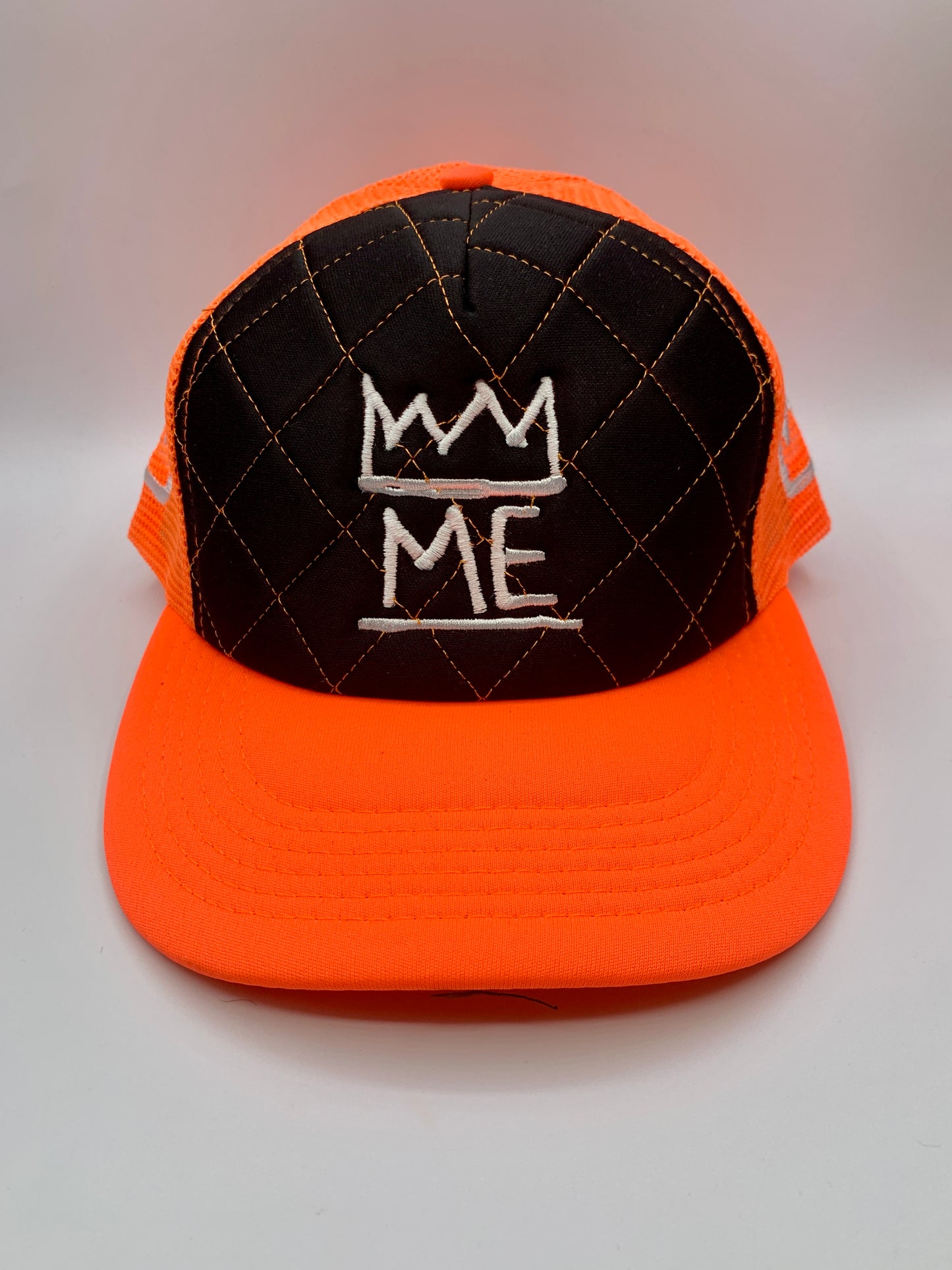 Orange Diamond Trucker with White Krown