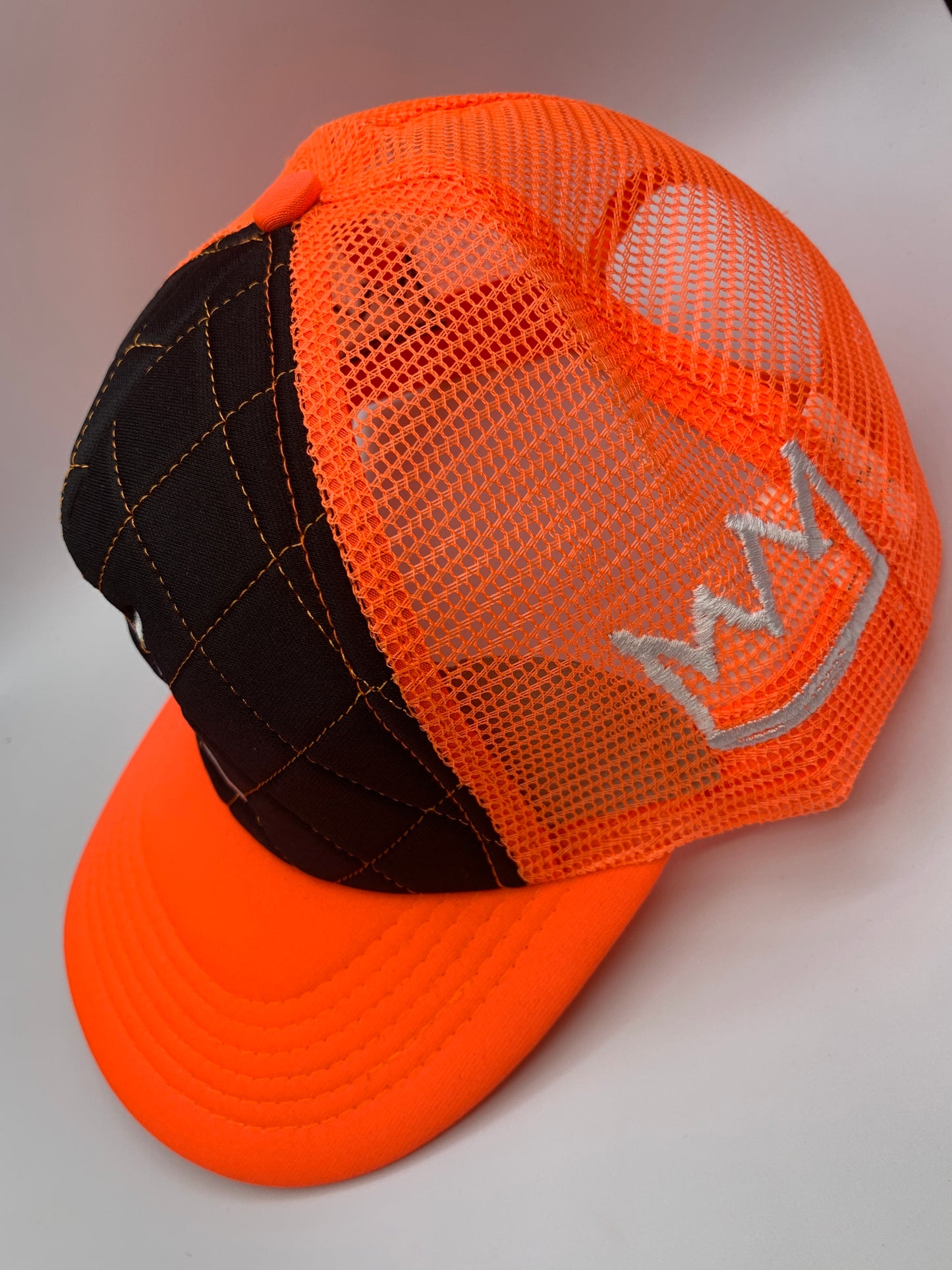 Orange Diamond Trucker with White Krown