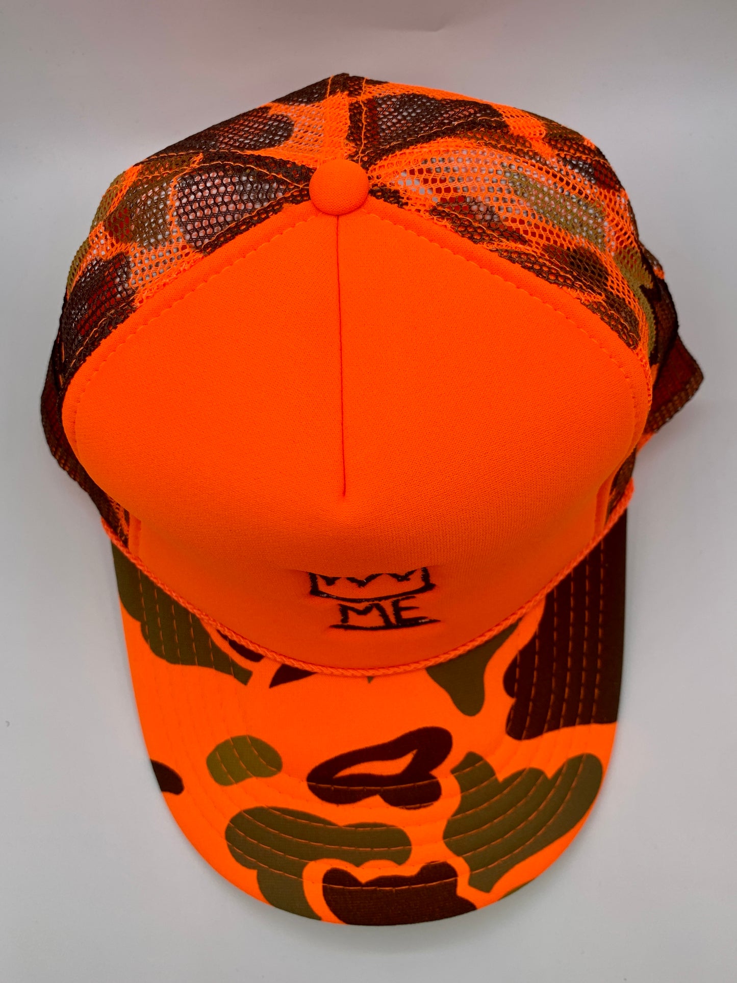 Orange Camo Dad Hat with Black Krown