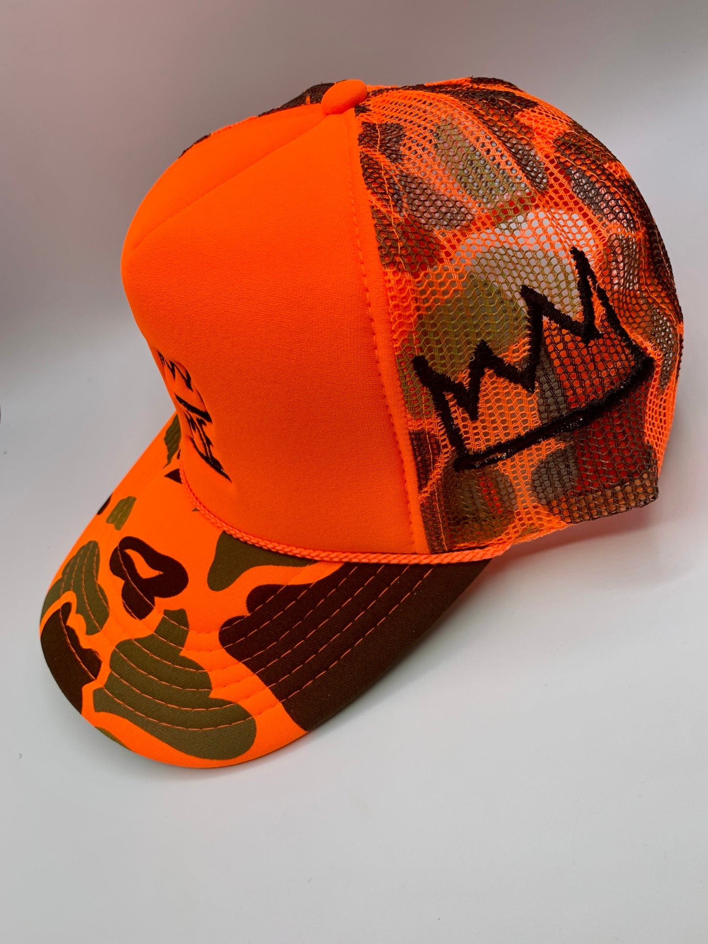 Orange Camo Dad Hat with Black Krown