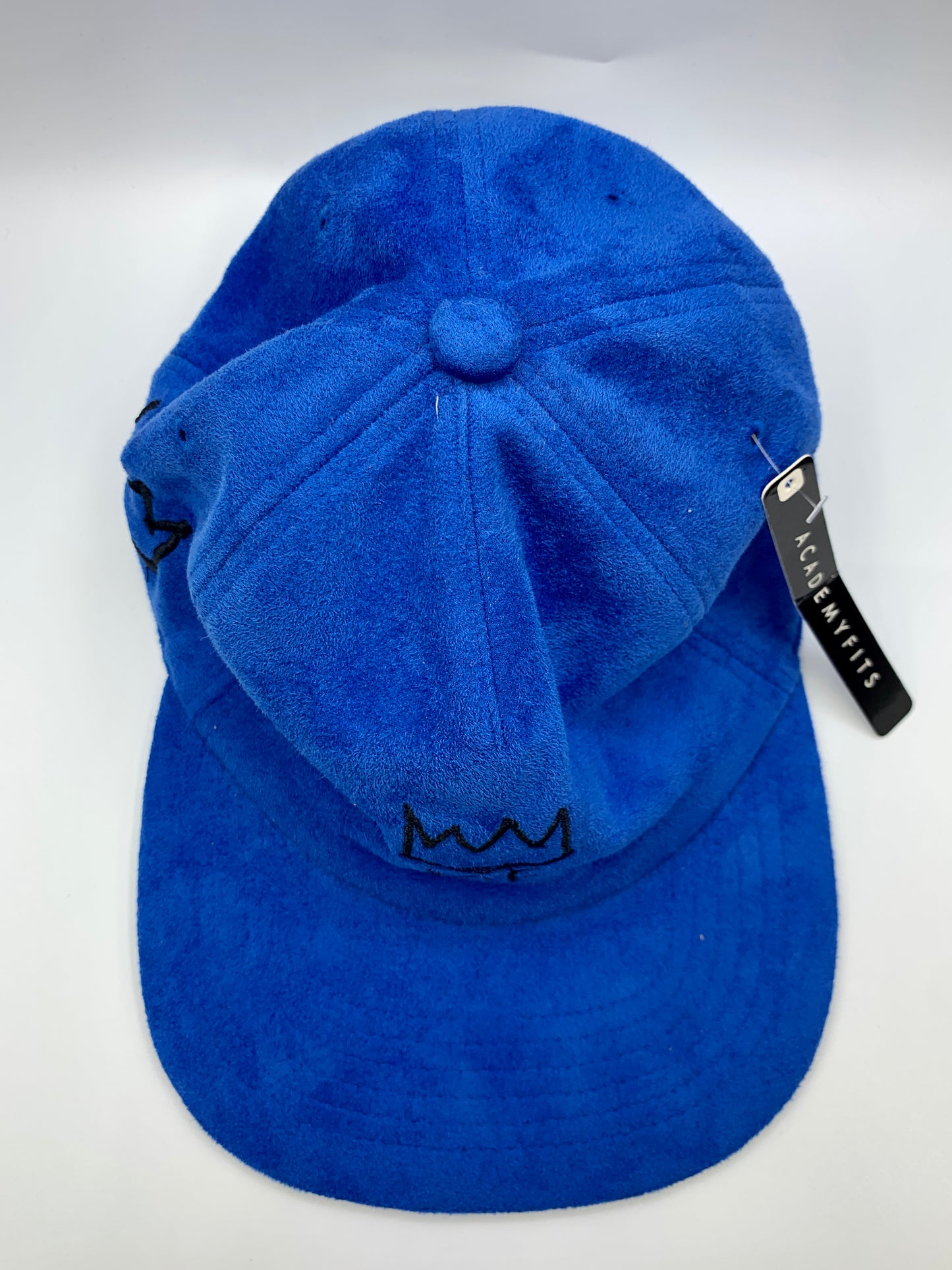 Royal Blue Soft Suede Flat Brim Hat with Black Krown
