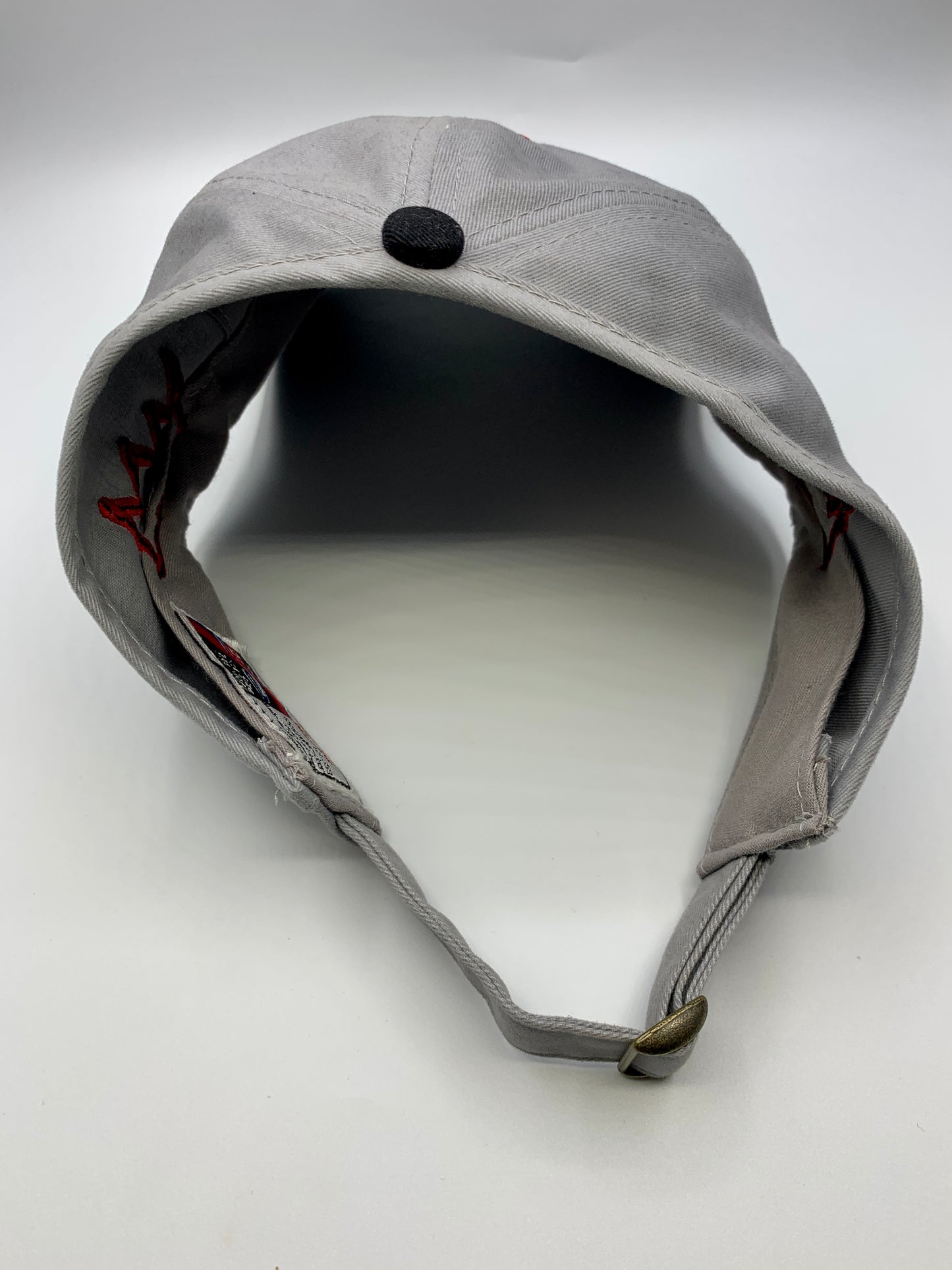 Gray & Black Ponytail Hat with Red Krown