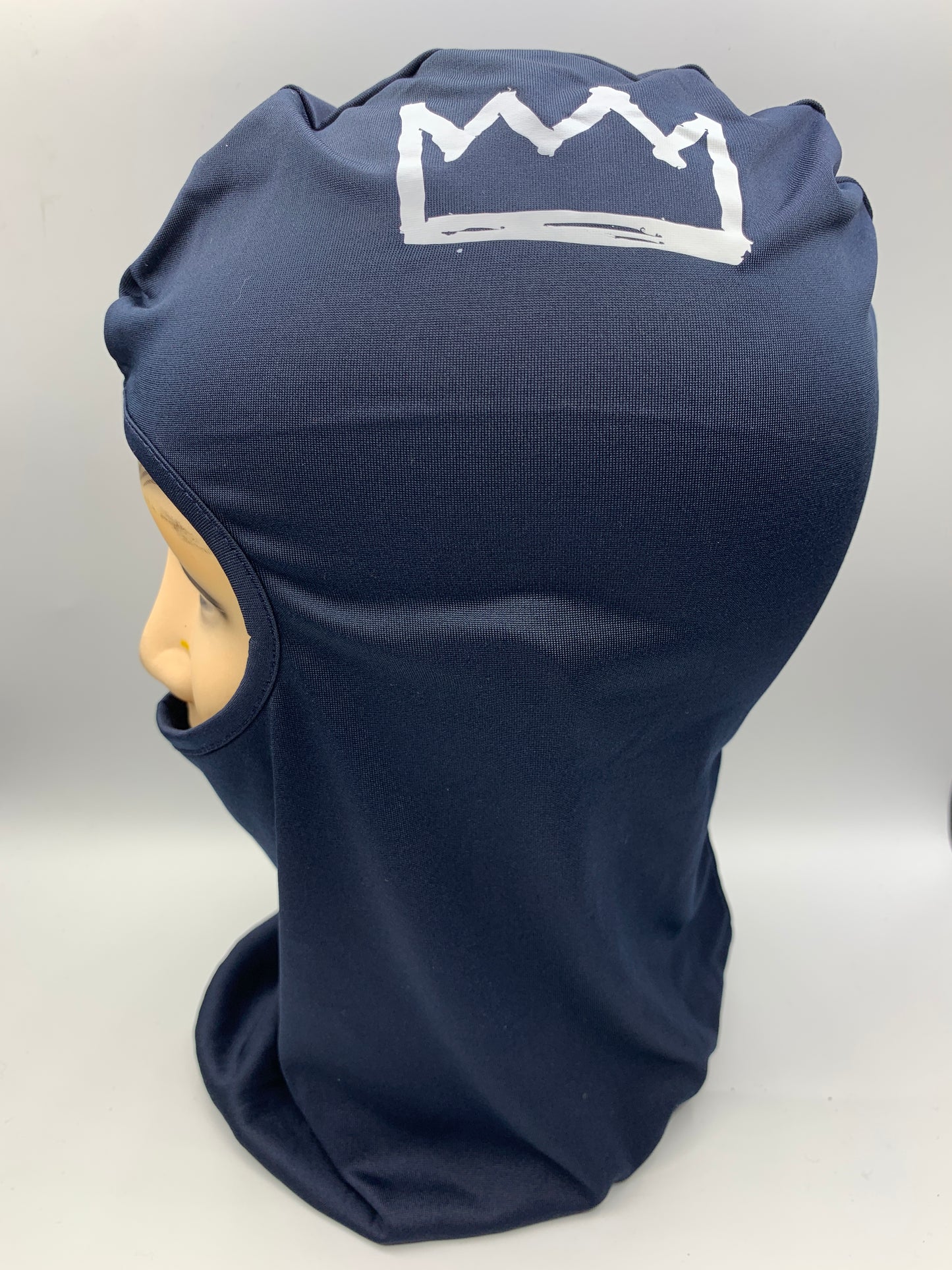 Navy Blue Shiesty Ski Mask with White Krown
