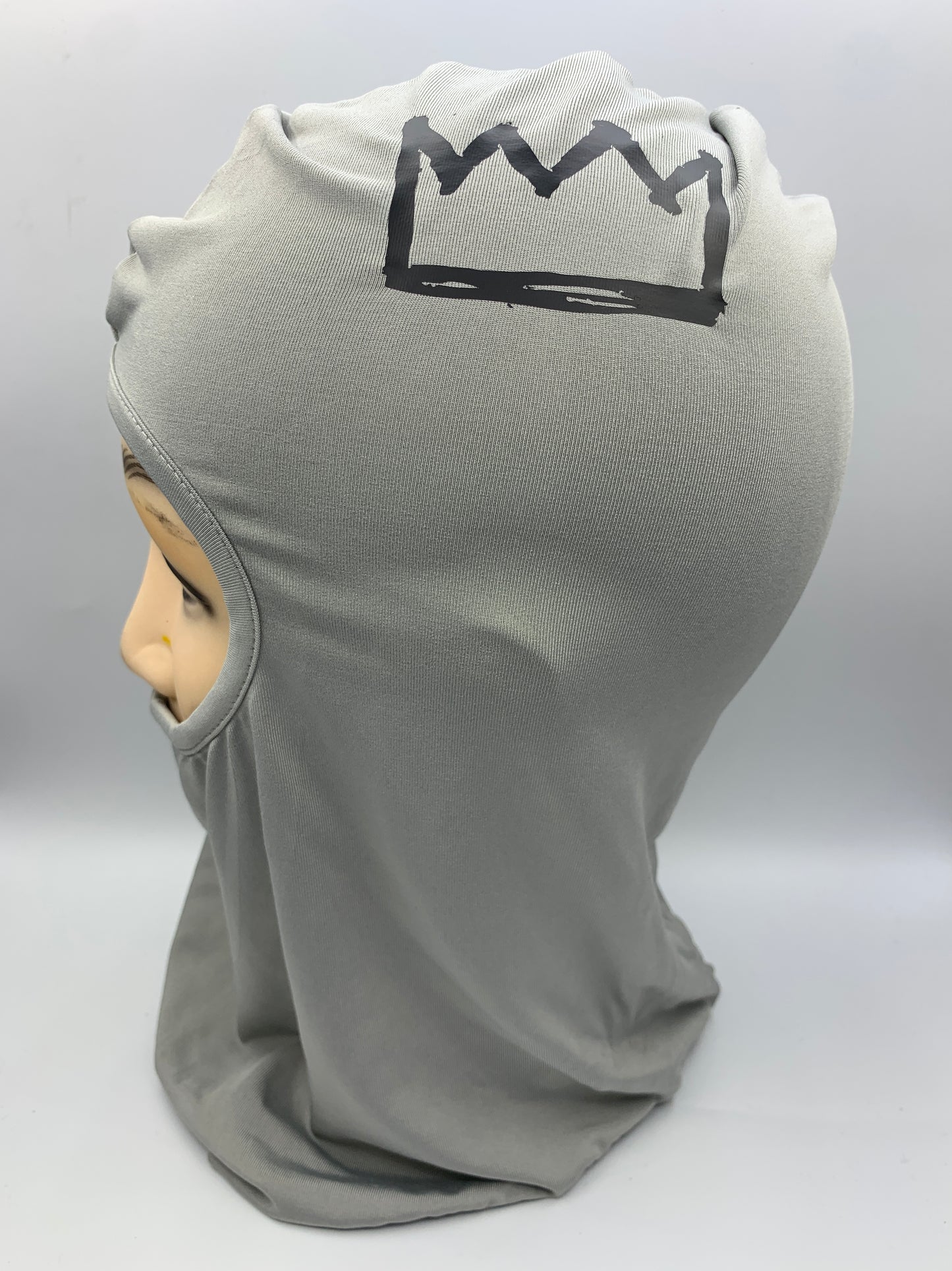 Light Gray Shiesty Ski Mask with Black Krown