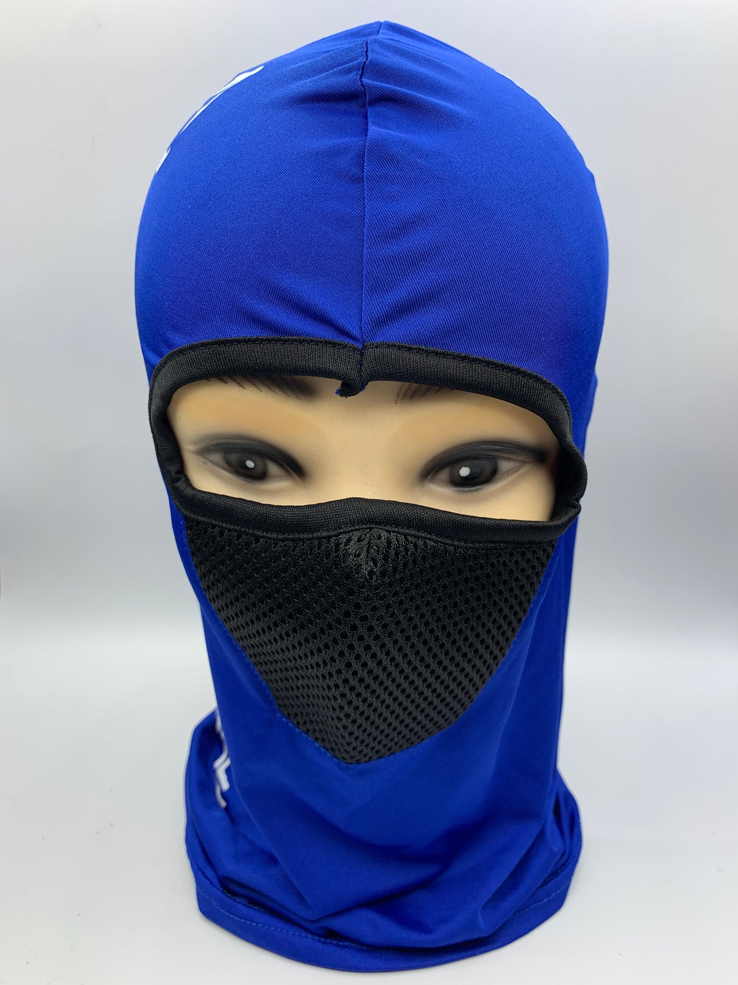 Royal Blue Shiesty Ski Mask with Filter and White Krown