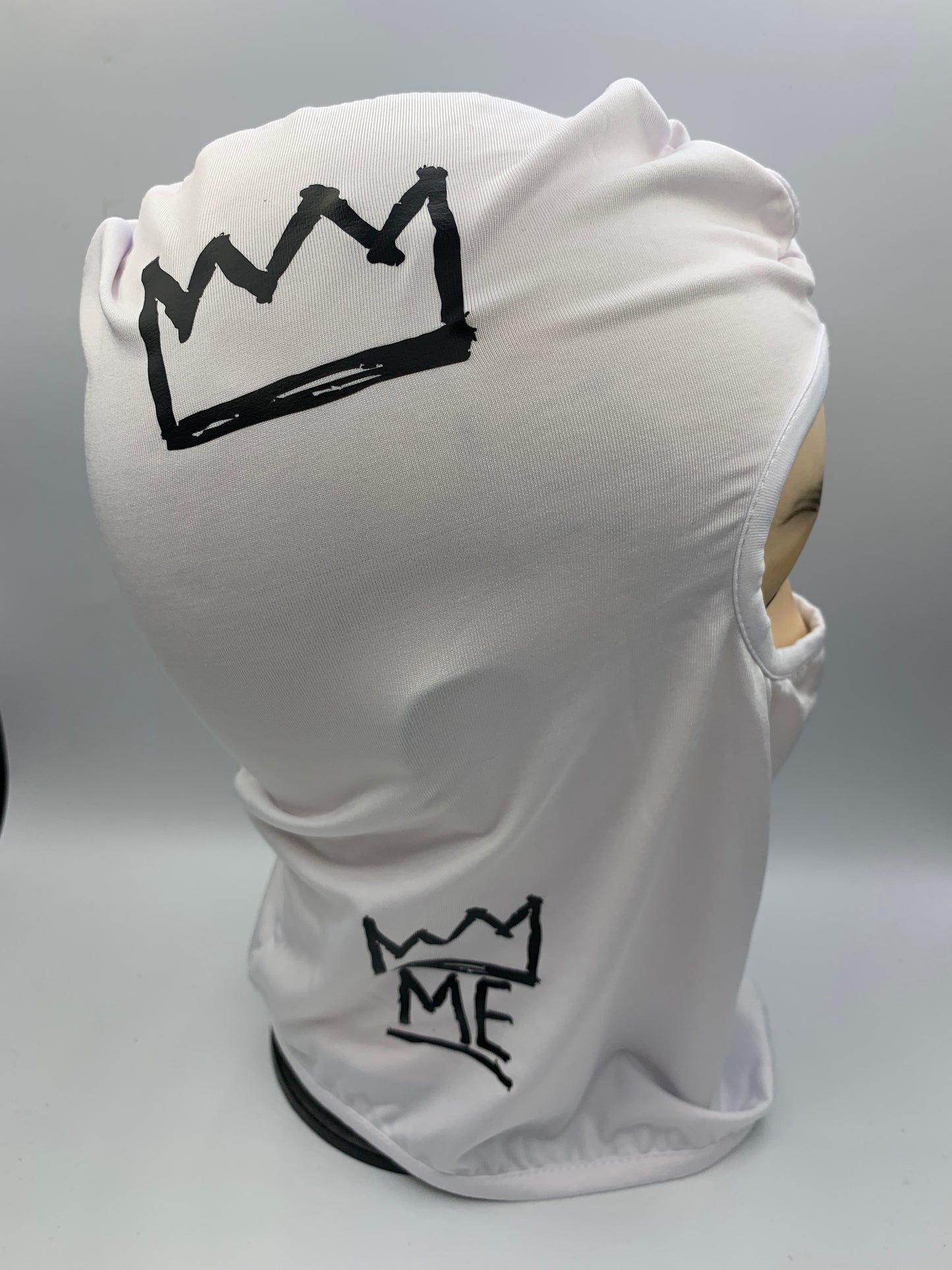 White Shiesty Ski Mask with Black Krown