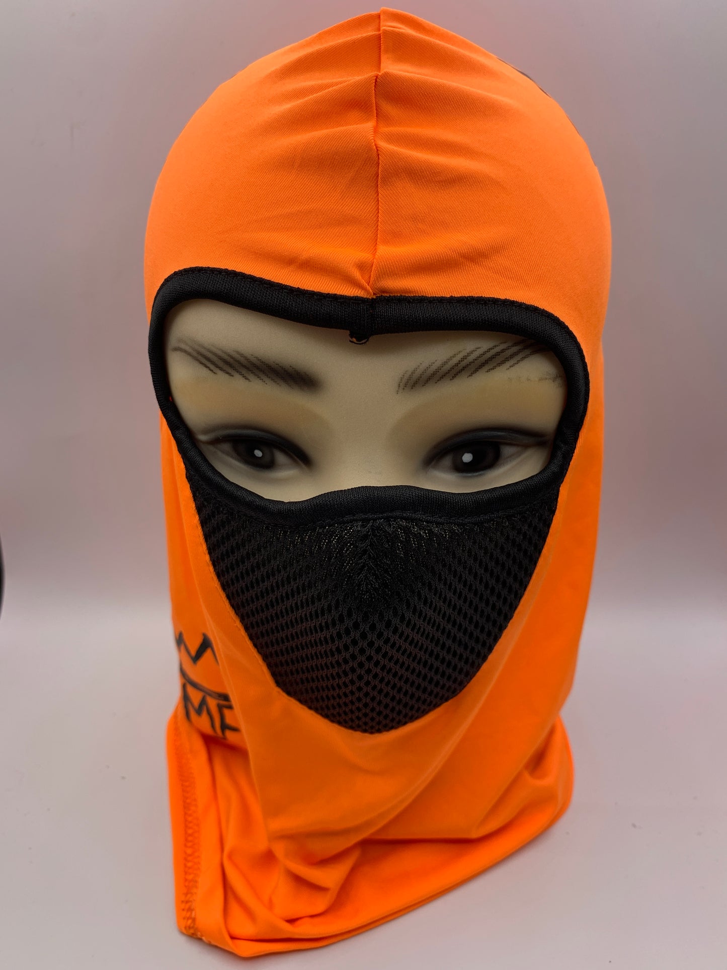 Orange Shiesty Ski Mask with Filter and Black Krown