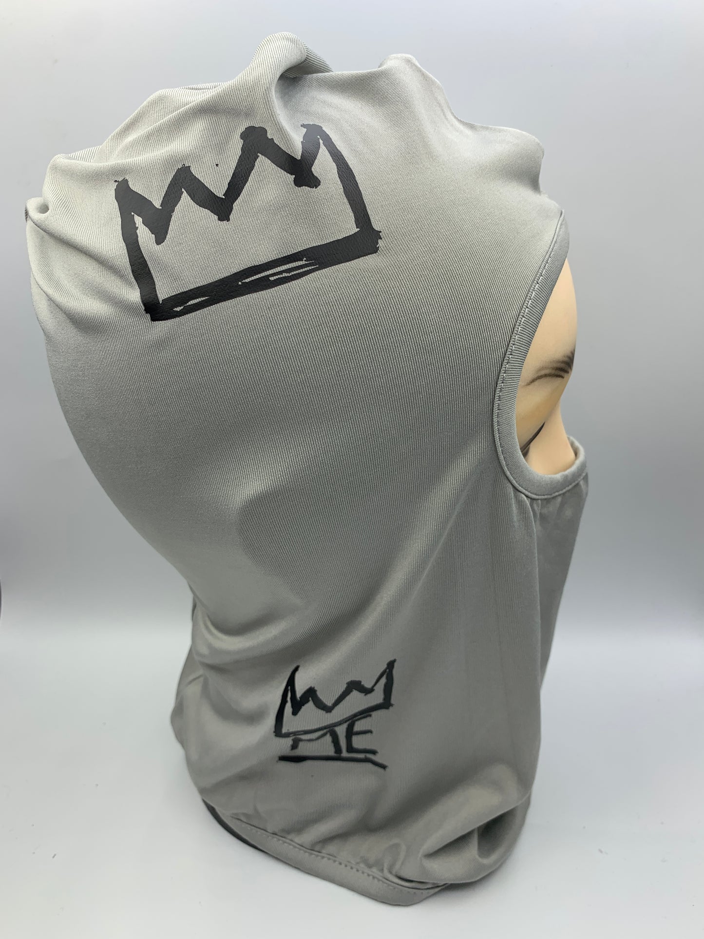 Light Gray Shiesty Ski Mask with Black Krown