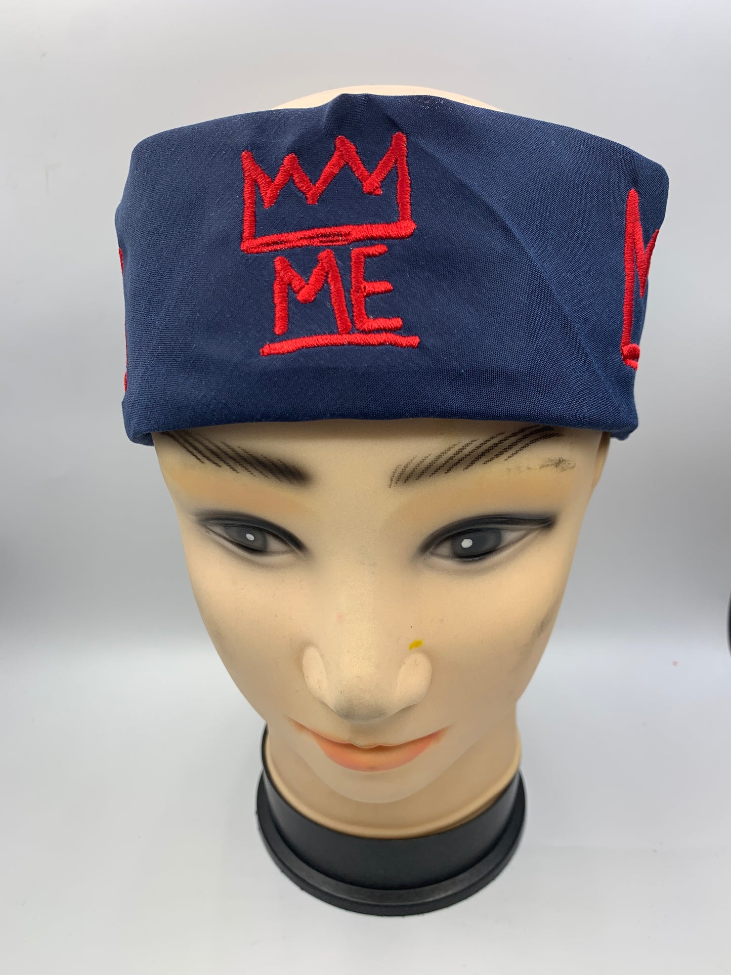 Blue Bandana with Red Krown