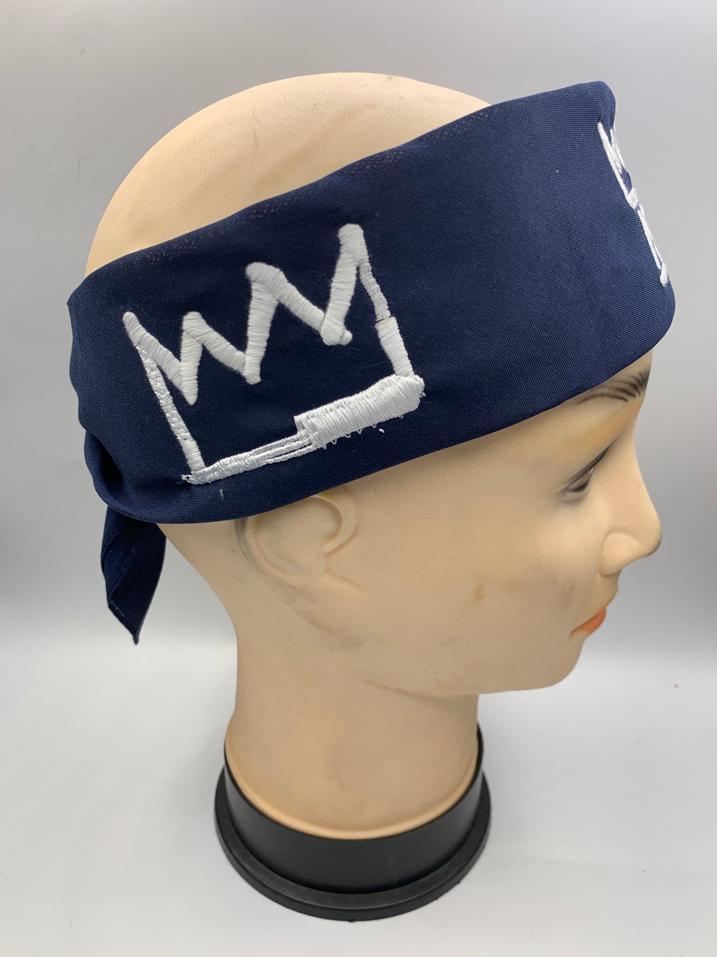 Blue Bandana with White Krown