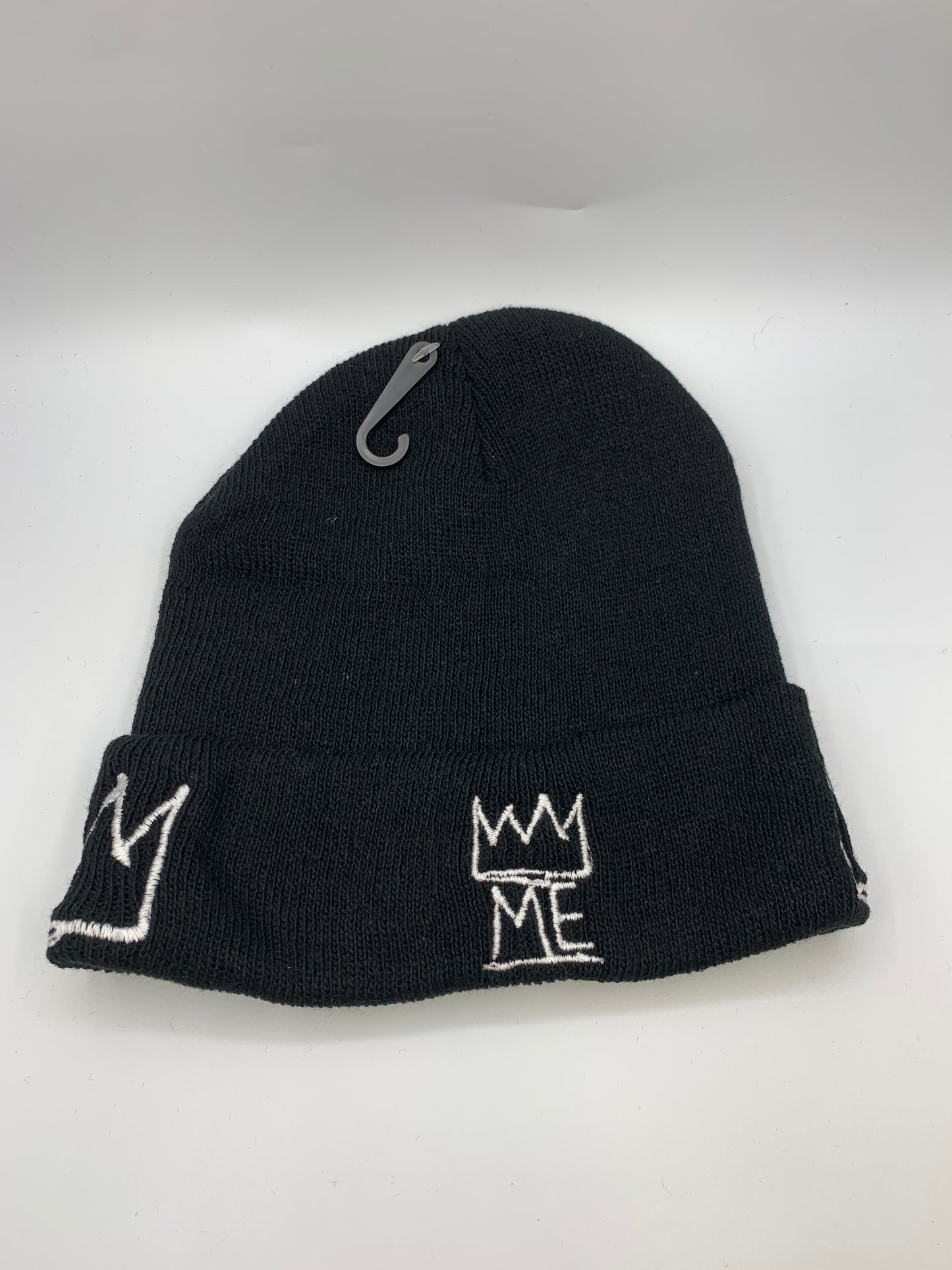 Black Beanie with White Krown