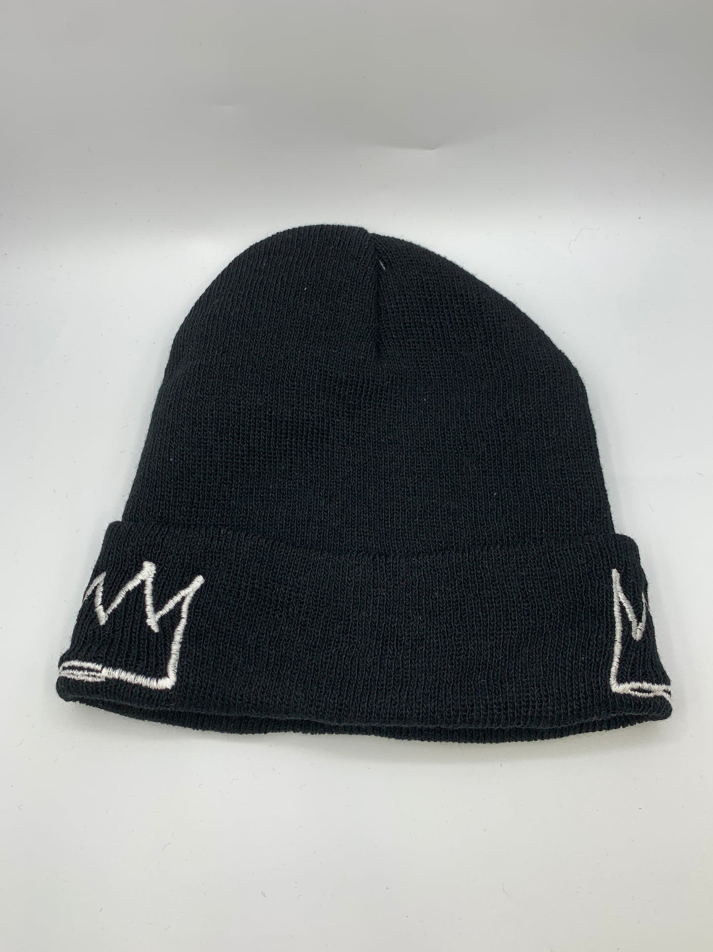 Black Beanie with White Krown
