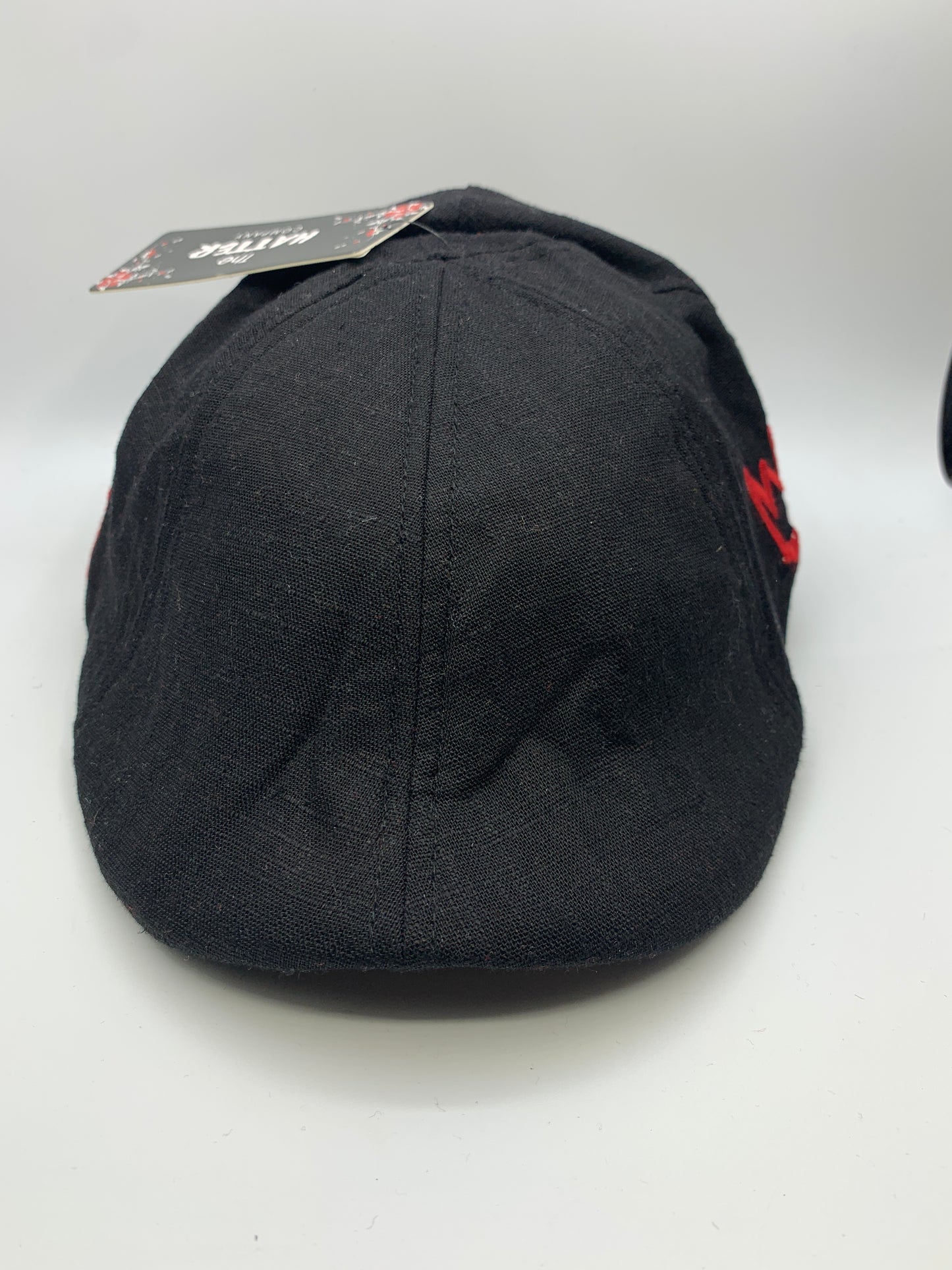 Black Beret Hat with Red Krown