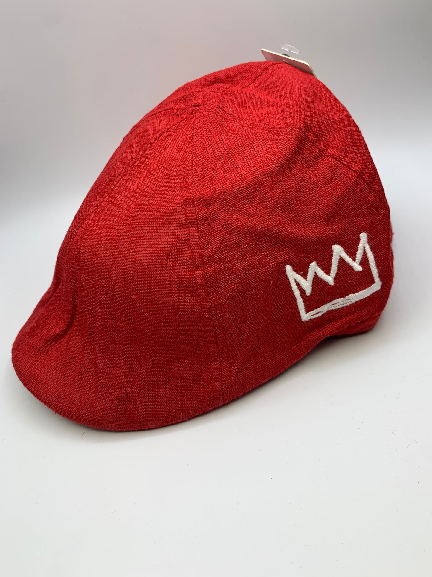 Red Beret Hat with White Krown