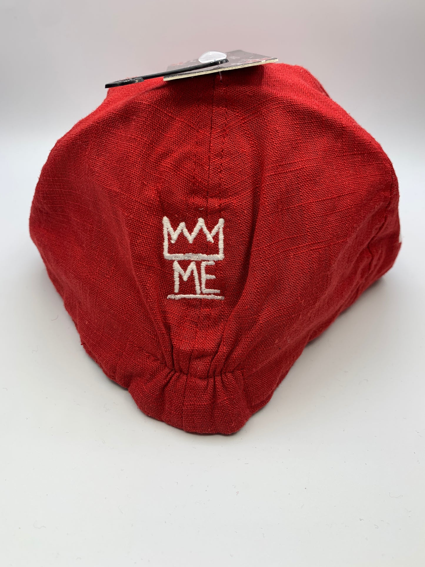 Red Beret Hat with White Krown
