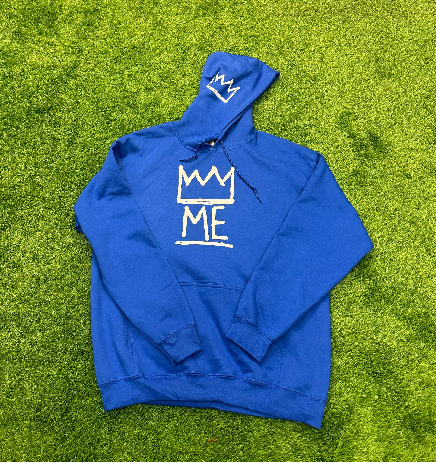 Blue Hoodie with White Krown
