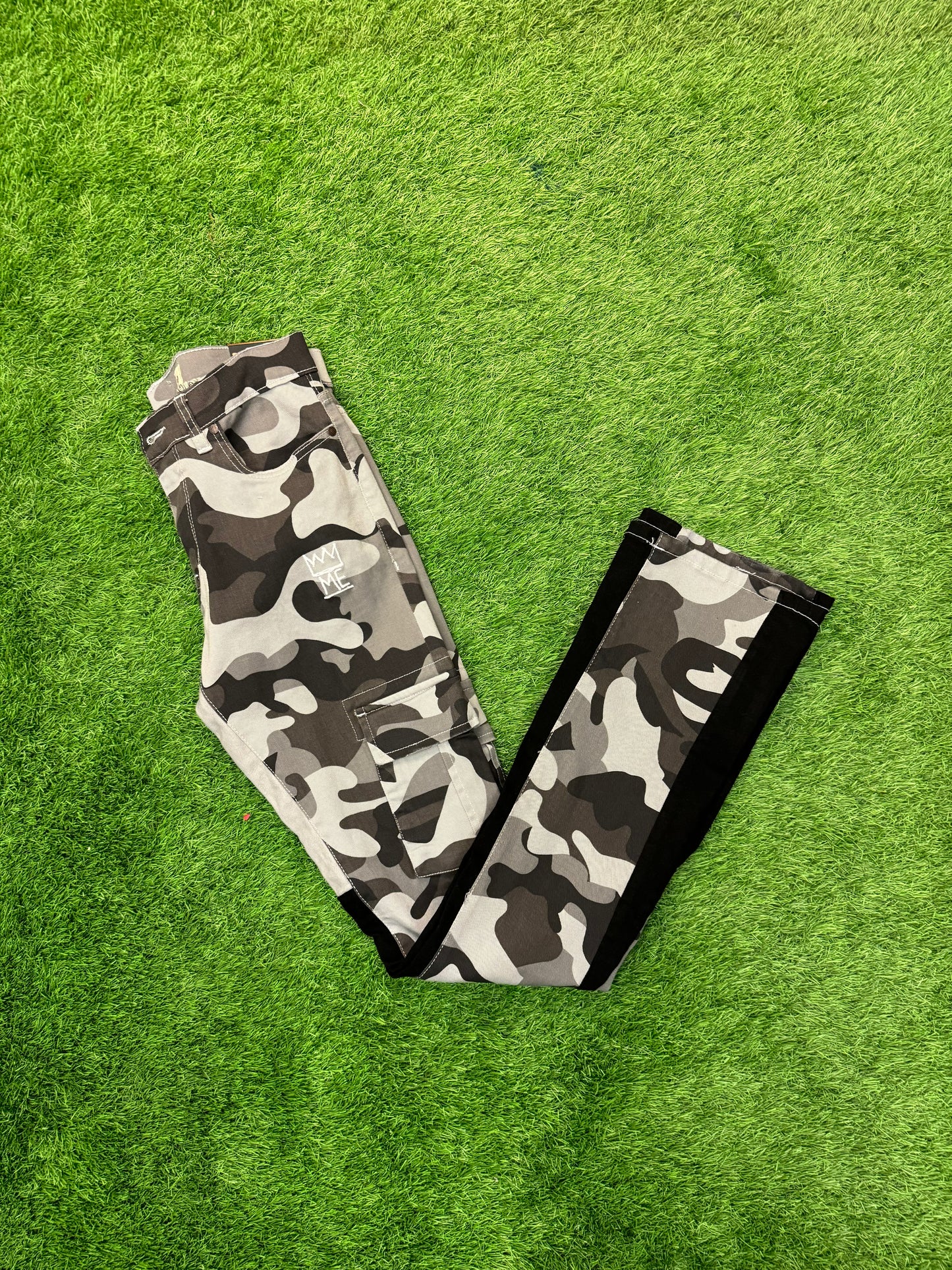 Gray Camo Jeans with White Krown