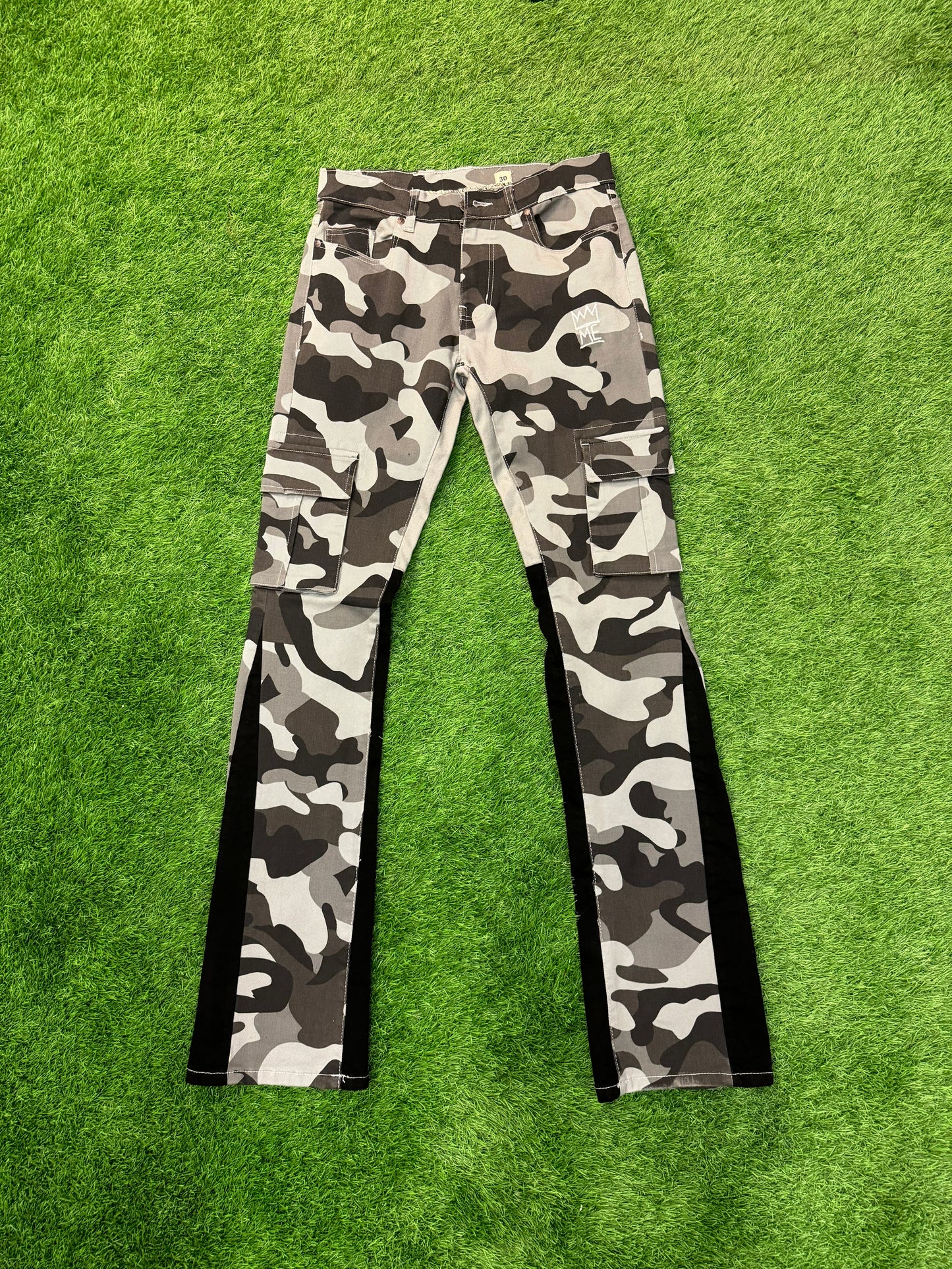 Gray Camo Jeans with White Krown