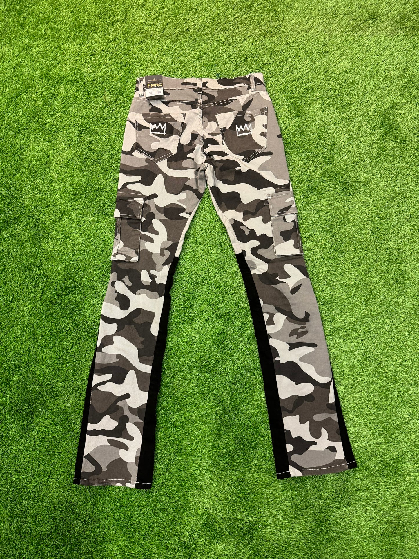Gray Camo Jeans with White Krown