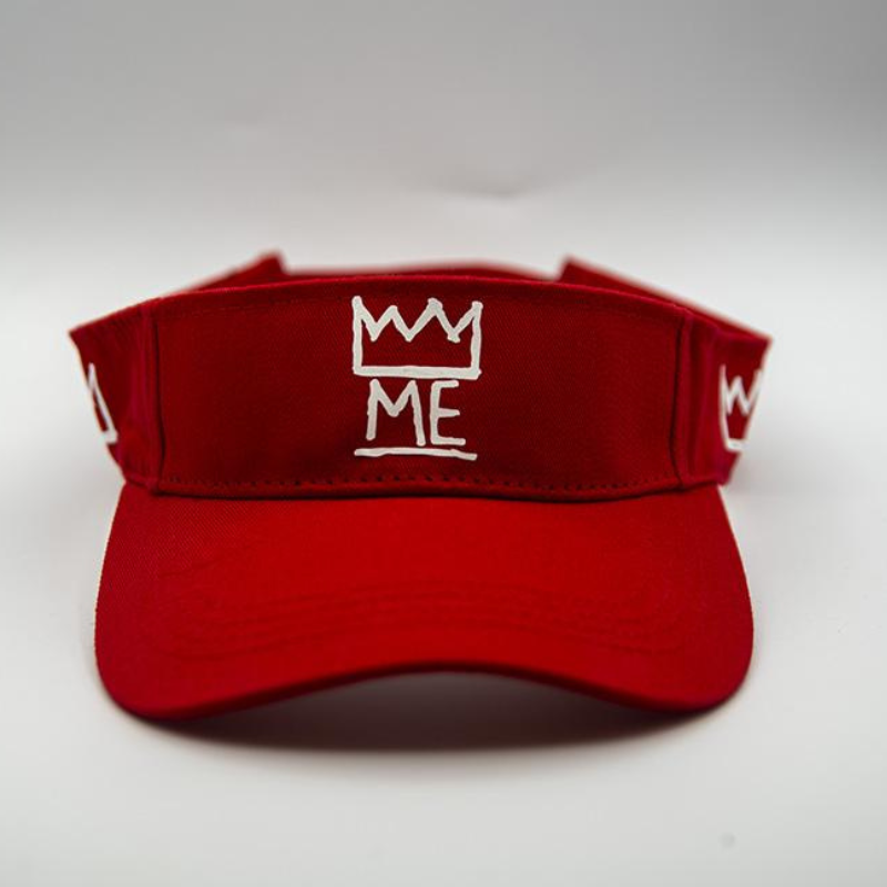 Red Visor with White Krown