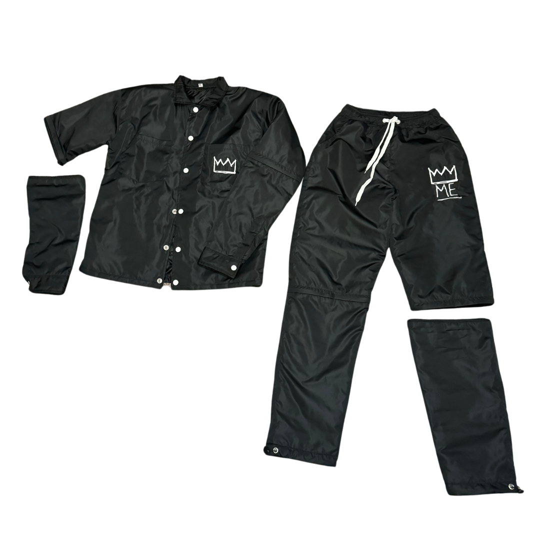 Black CONVERTIBLE Windbreaker Set