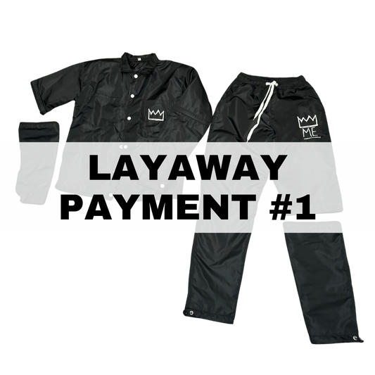 *LAYAWAY OPTION PAYMENT #1* Black CONVERTIBLE Windbreaker Set (PRE-ORDER)