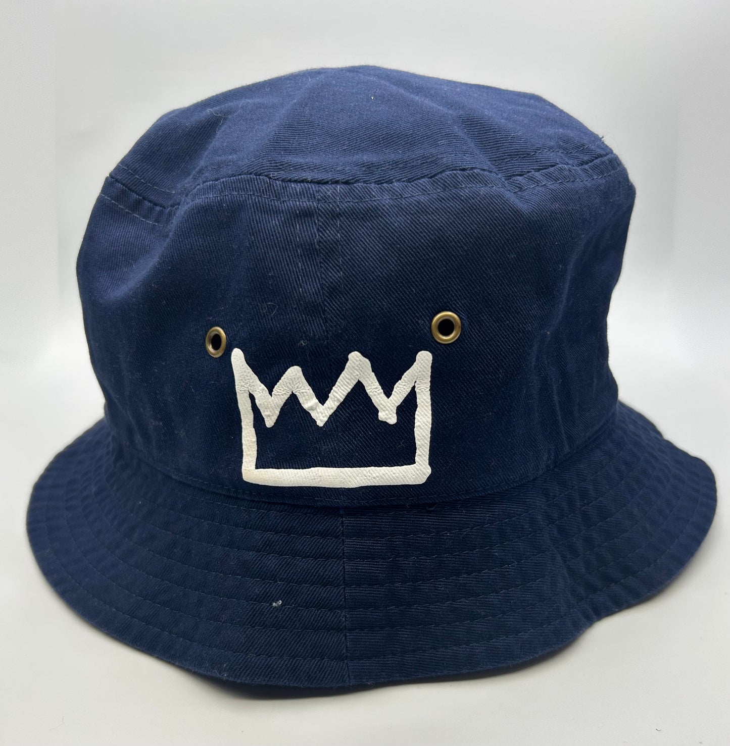 Navy Blue Bucket with White Krown