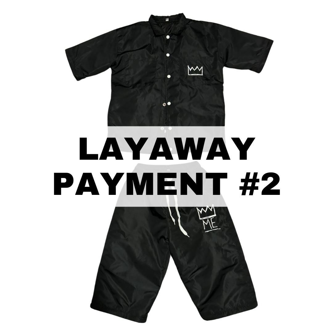 *LAYAWAY OPTION PAYMENT #2* Black CONVERTIBLE Windbreaker Set (PRE-ORDER)