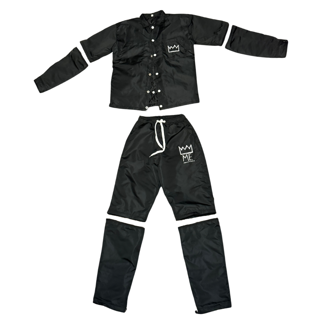 Black CONVERTIBLE Windbreaker Set
