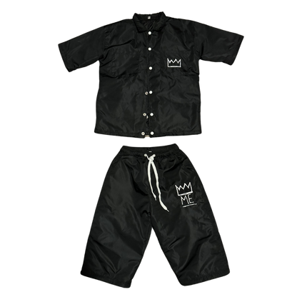 Black CONVERTIBLE Windbreaker Set