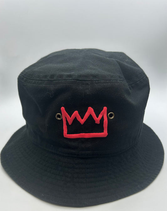 Black Bucket with Red Krown