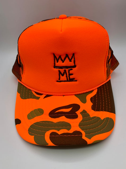 Orange Camo Dad Hat with Black Krown