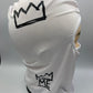 White Shiesty Ski Mask with Black Krown