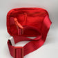 Red Adjustable Fanny Pack with White Krown