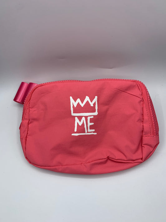 Pink Adjustable Fanny Pack with White Krown