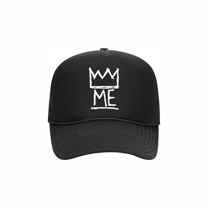 Black Trucker Hat with White Krown (RFM)