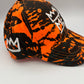Black & Orange Camo Velcro Back Dad Hat with White Krown