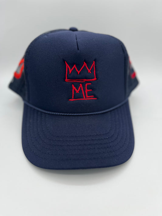 Navy Blue Trucker with Red Krown